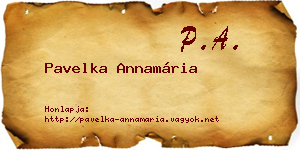 Pavelka Annamária névjegykártya